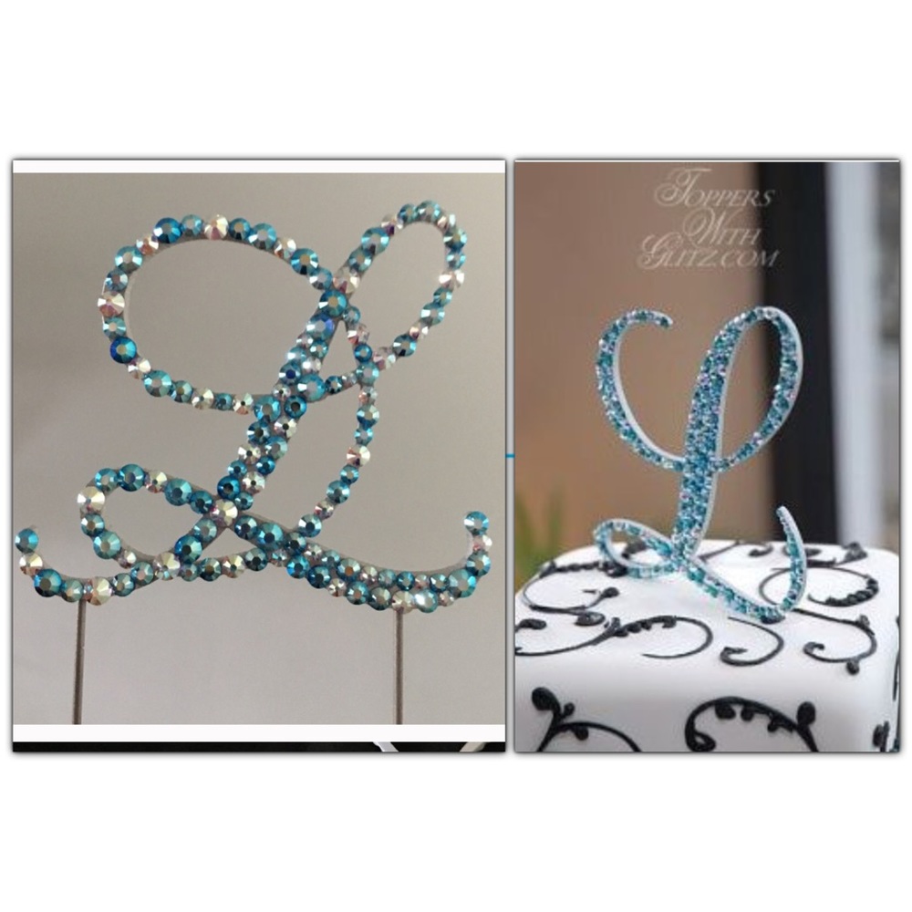 “Removing Soon” 💸SaLe💸Swarovski Monogram “L” Blues by Toppers